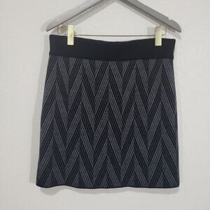 Kenar Skirt Womens Large Short Mini Black Gray Wool Blend Sweater Knit S…